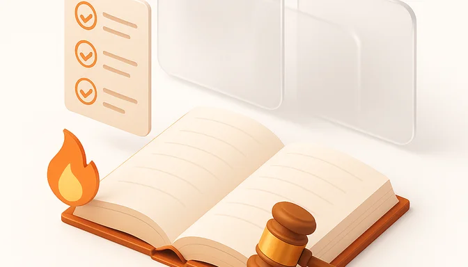BGB Gesetzbuch und Waage als Symbol für Vermieter-Mieter-Haftung bei Brandschaden