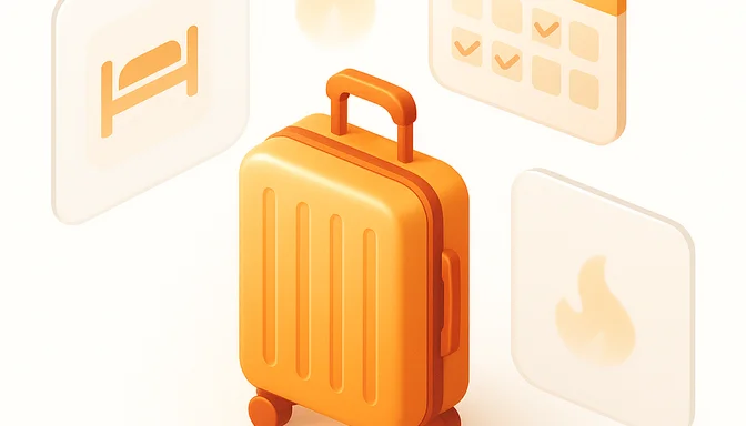 Hotelkosten-Klausel Versicherung mit Koffer und Bett-Symbol
