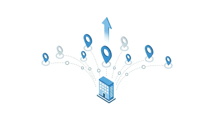Professionelles Sanierungsteam mit Firmenfahrzeug vor Gebäude
