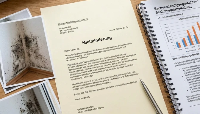 Mieterin dokumentiert Schimmelbefall mit Smartphone und Maßband