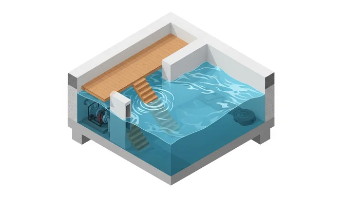 Keller mit Wasserstand und Wasserpumpe im Einsatz