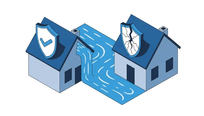 Wassertropfen fallen von Wohnungsdecke nach Wasserschaden