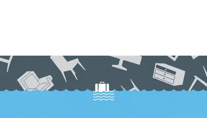 Evakuierte Familie mit Koffer vor einer Wohnung nach schwerem Wasserschaden